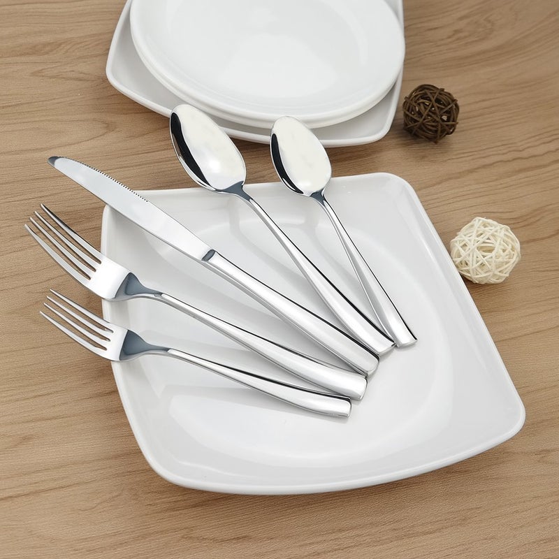 HOMMP Stainless Steel Flatware, 30-Piece Cutlery Set, Service for 6 - Image 2